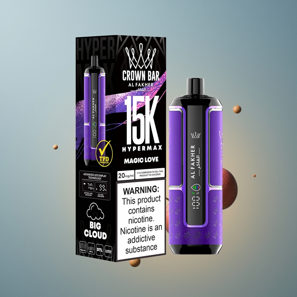 Al Fakher Crown Bar 15K Hypermax Amor Mágico 22ml Portátil
