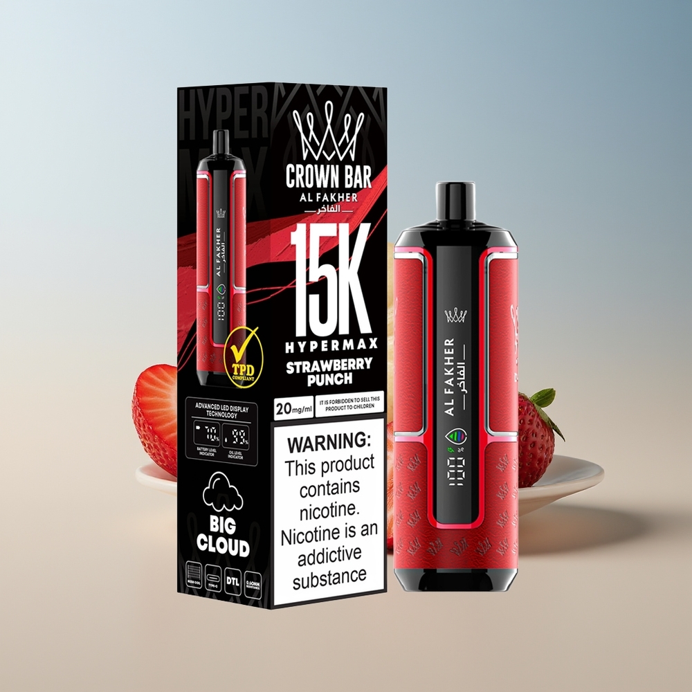 Al Fakher Crown Bar 15K Hypermax Fresa Golpe Compacto 22ml