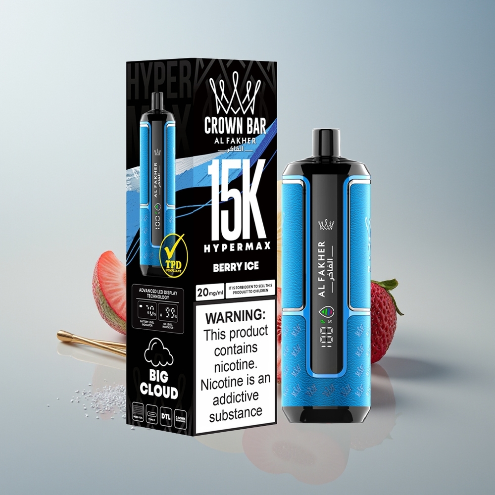 Al Fakher Crown Bar 15K Hypermax Helado de Bayas Portátil 22ml