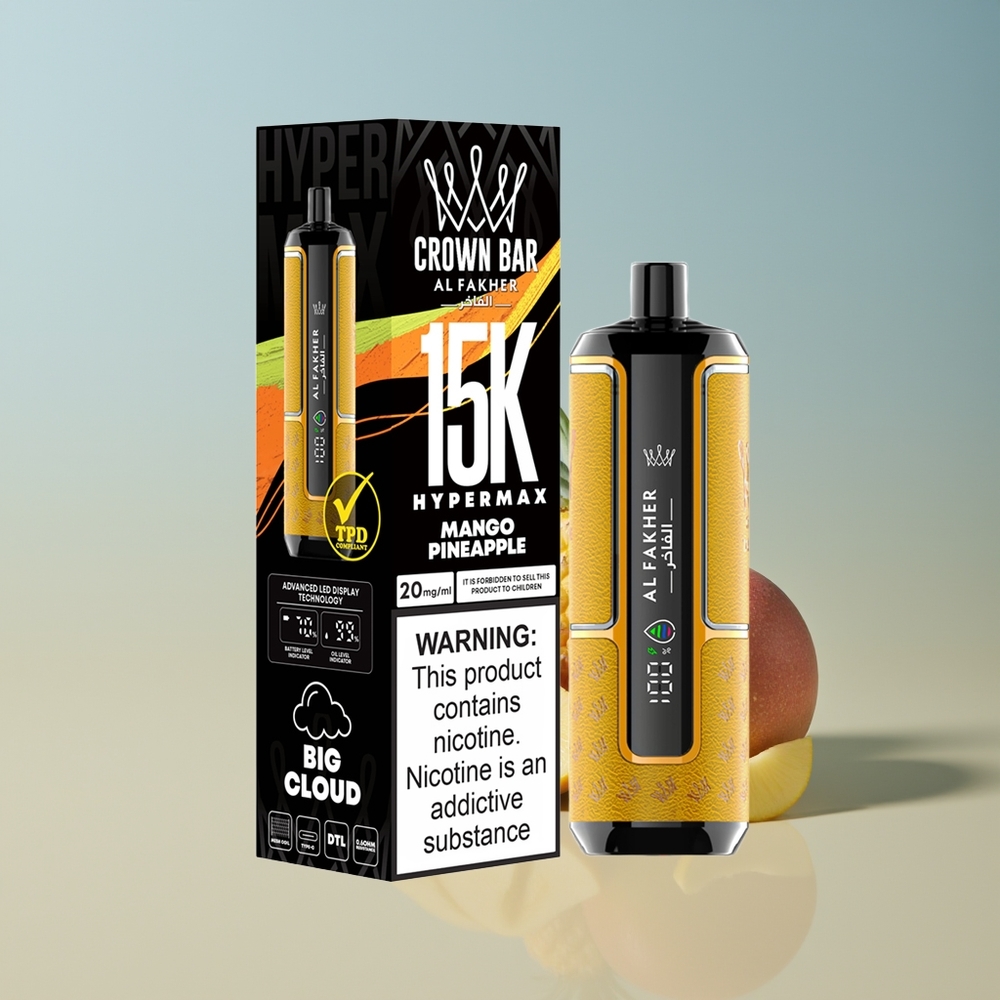 Al Fakher Crown Bar 15K Hypermax Mango Piña Ligero Portátil