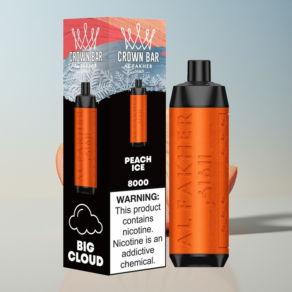 Al Fakher Crown Bar 8000 Crystal Helado de Durazno con Batería de 600mah