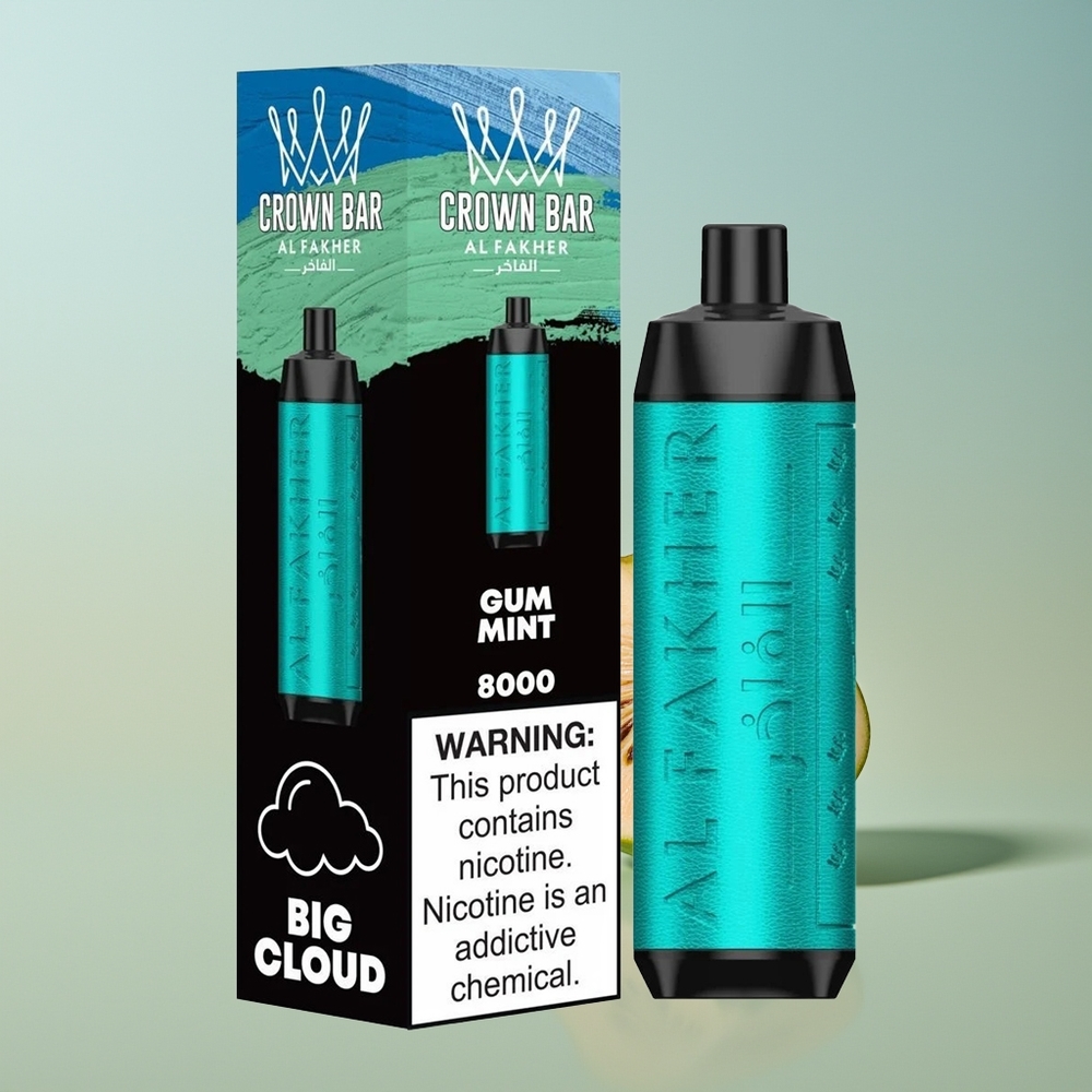 Al Fakher Crown Bar 8000 Crystal Menta de Chicle Cristal con 18ml