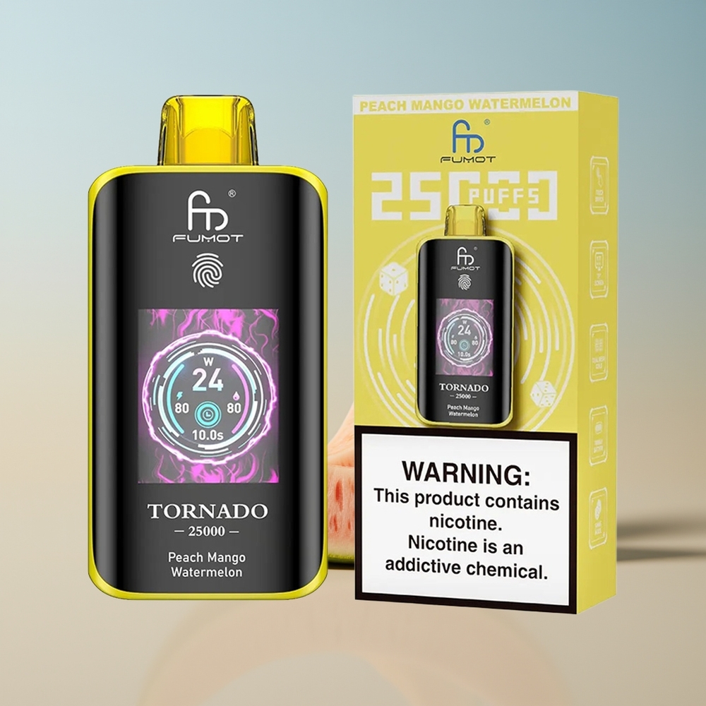 Fumot Tornado 25000 Durazno Mango Sandía Pantalla HD