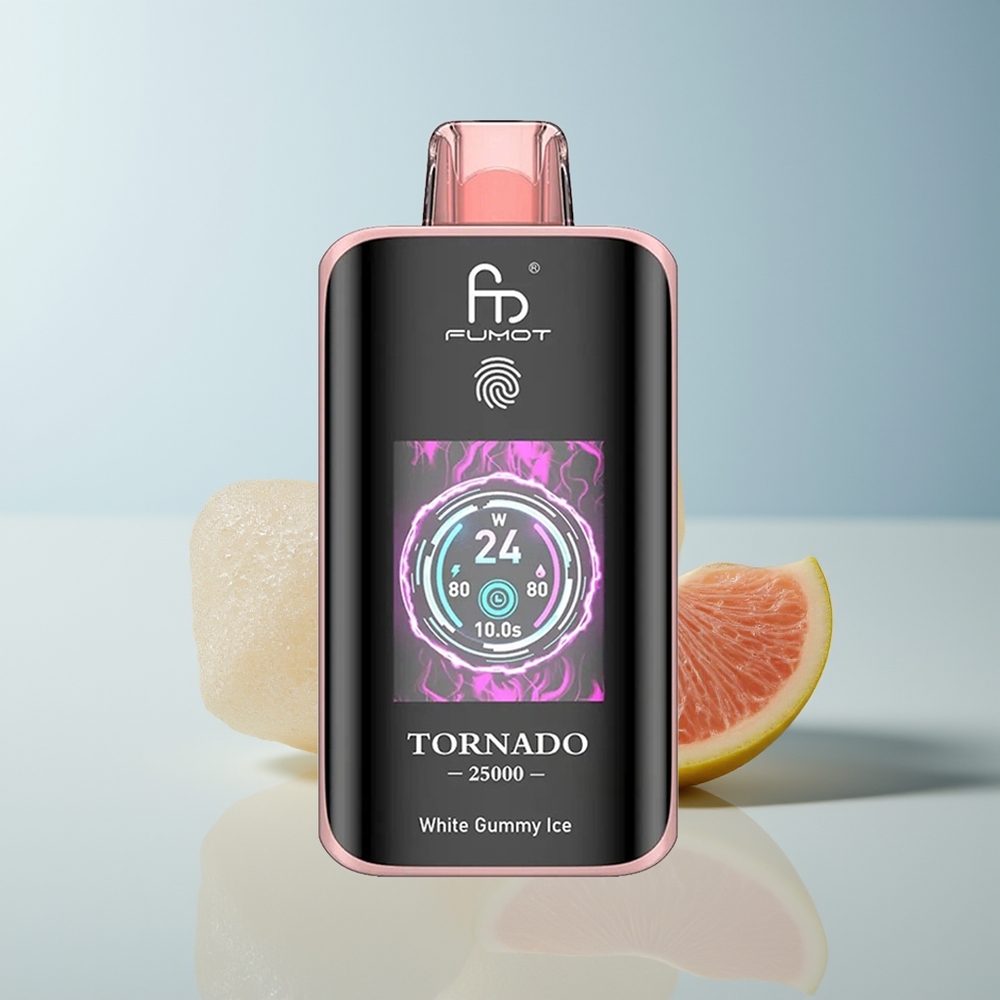 Fumot Tornado 25000 Goma Blanca Hielo Pantalla HD