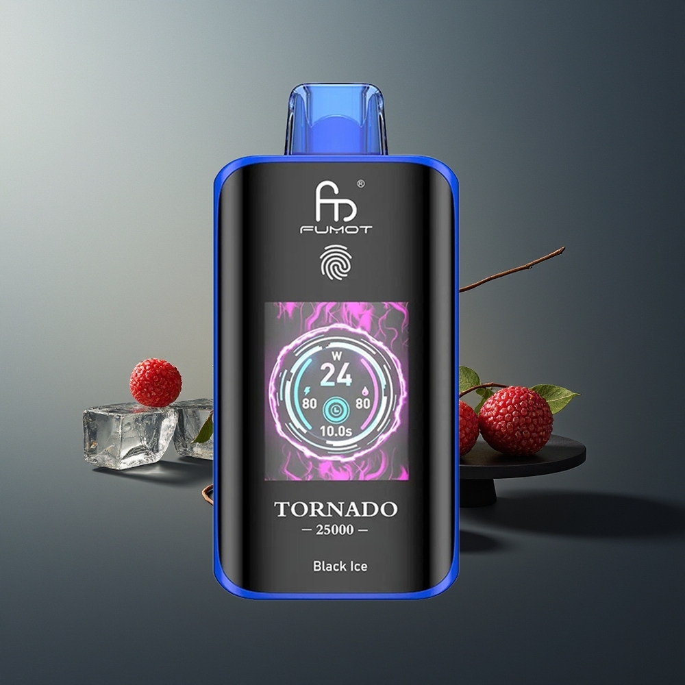 Fumot Tornado 25000 Hielo Negro Pantalla HD