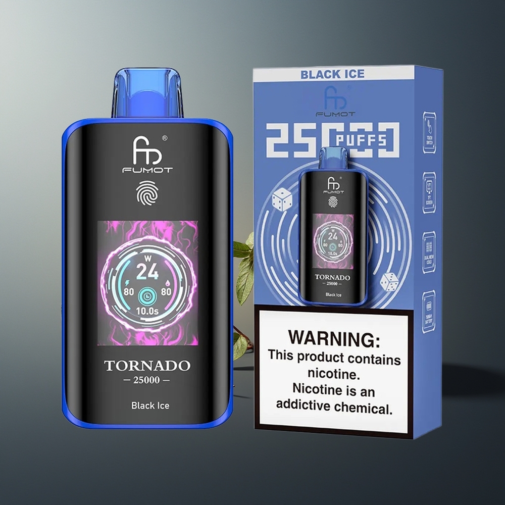 Fumot Tornado 25000 Hielo Negro Pantalla HD