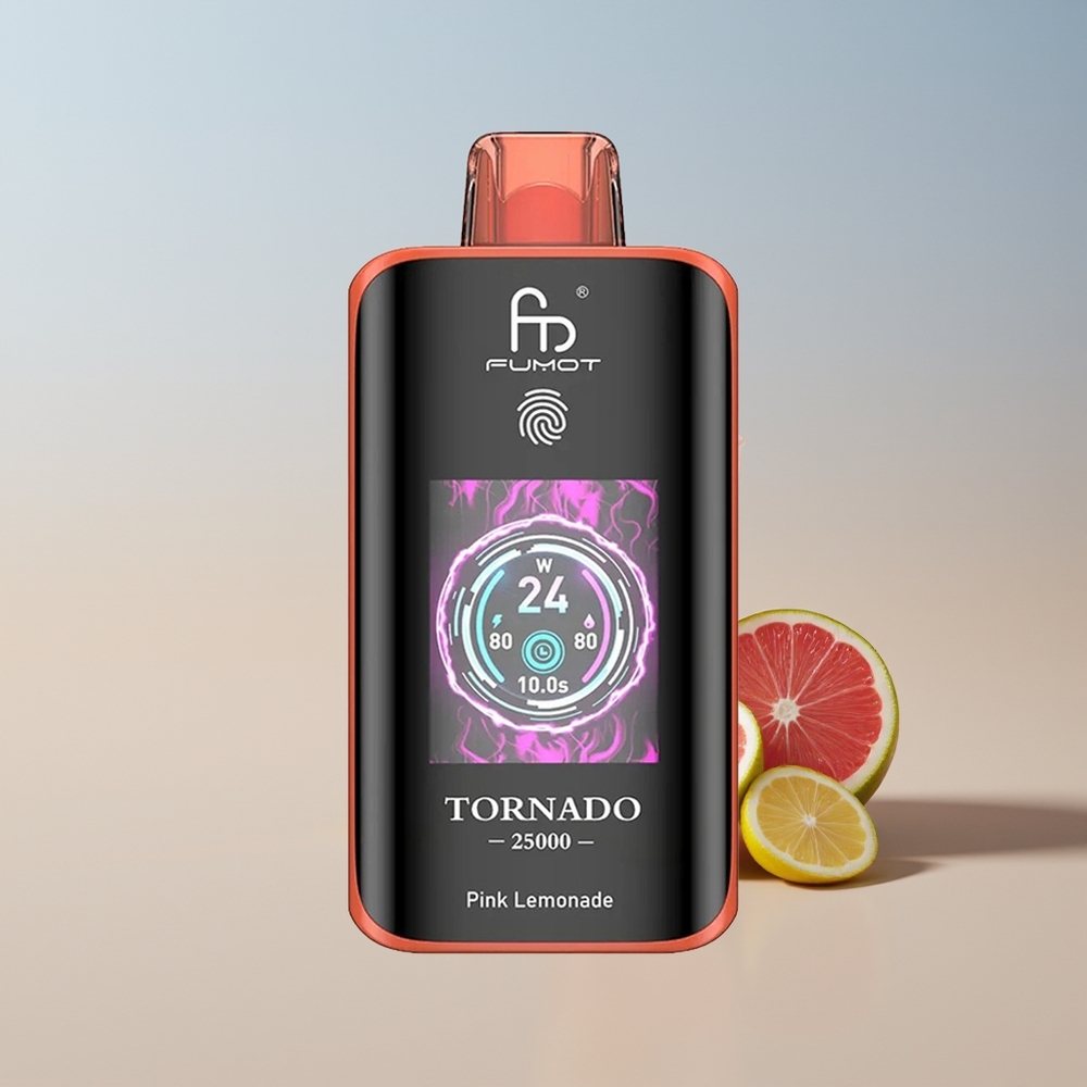 Fumot Tornado 25000 Limónada Rosada con Pantalla HD