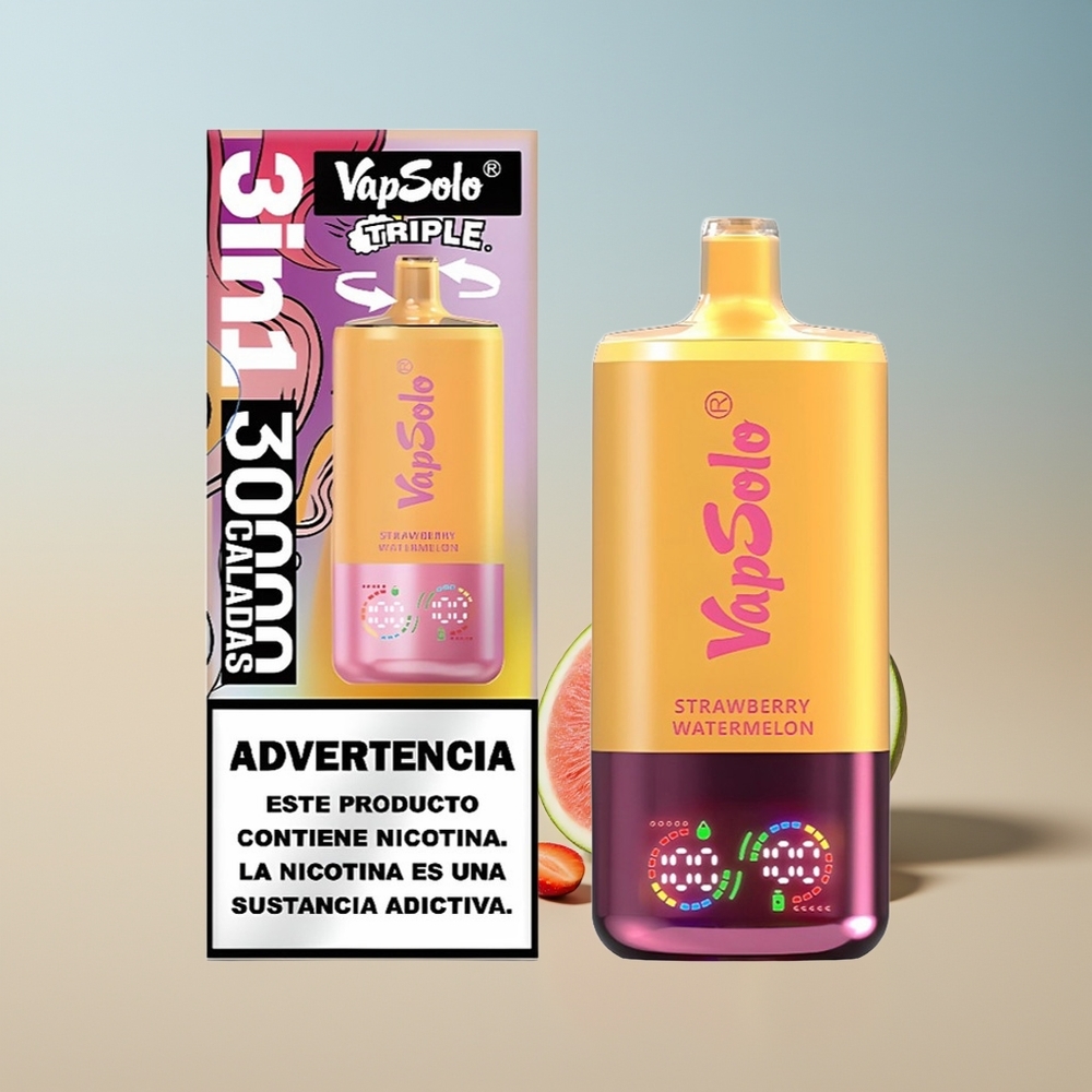 Vapsolo Triple 30000 Fresa Sandía & Limón Melocotón con 40ml