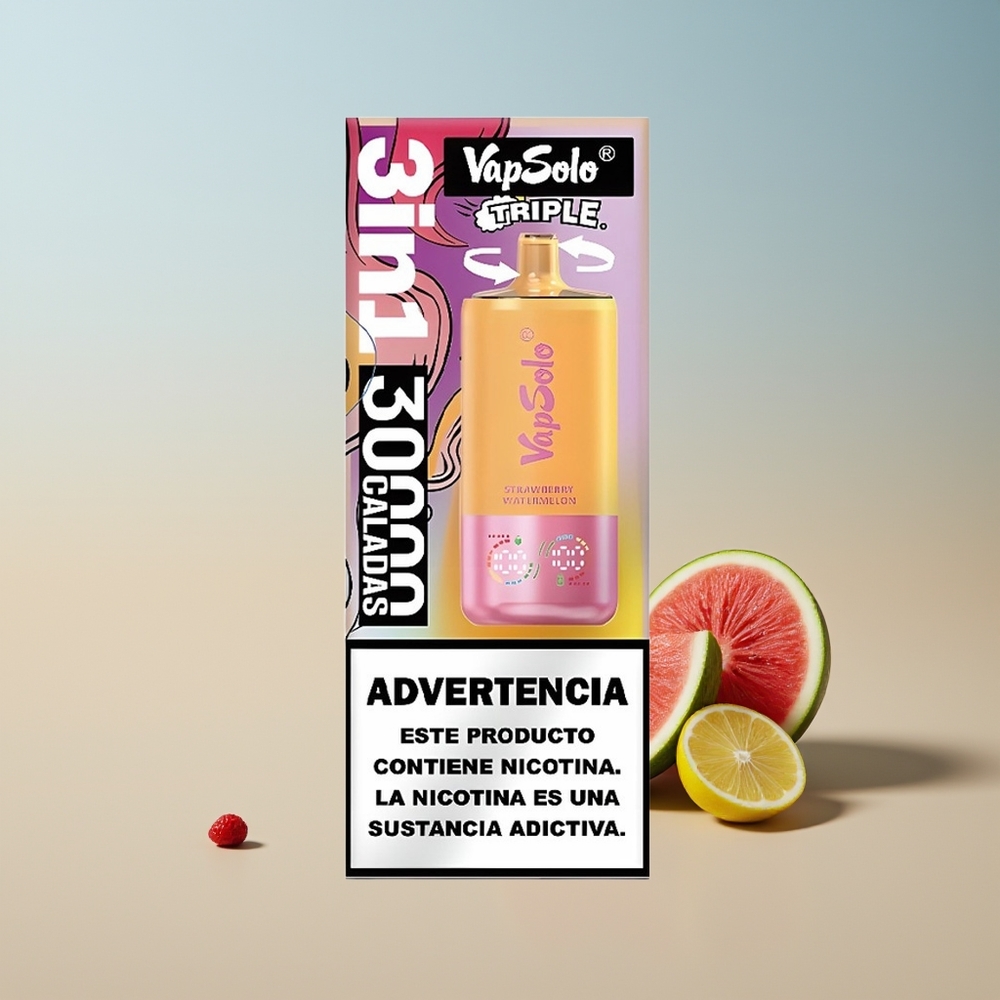 Vapsolo Triple 30000 Fresa Sandía & Limón Melocotón con 40ml