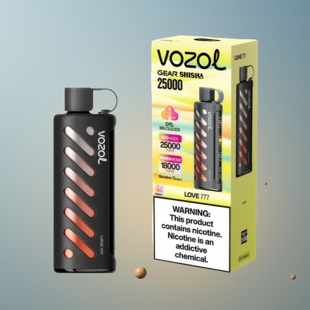 VOZOL Gear Shisha 25000 Amor 777 con 30 Sabores Deliciosos