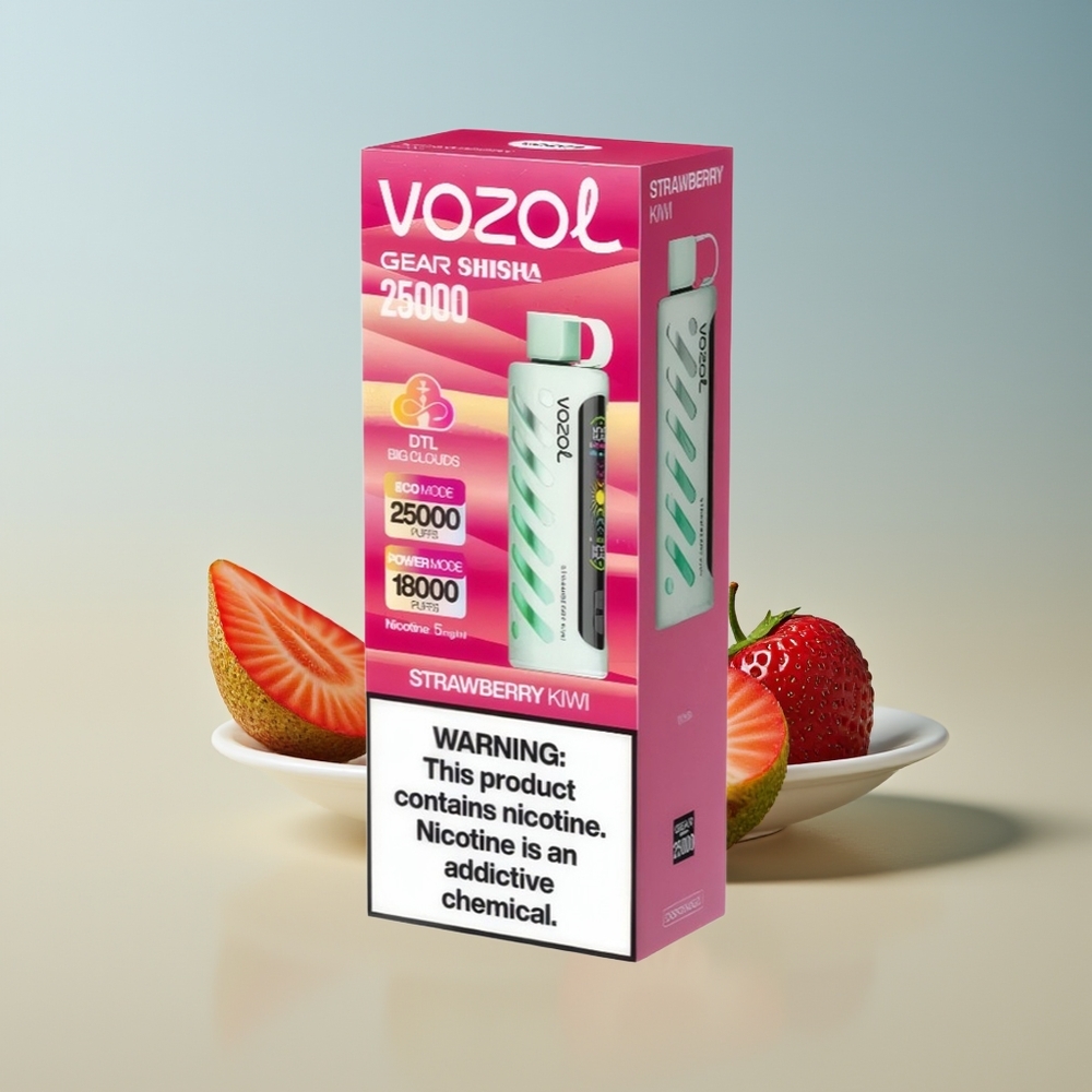 VOZOL Gear Shisha 25000 Fresa Kiwi con 30 Sabores Deliciosos