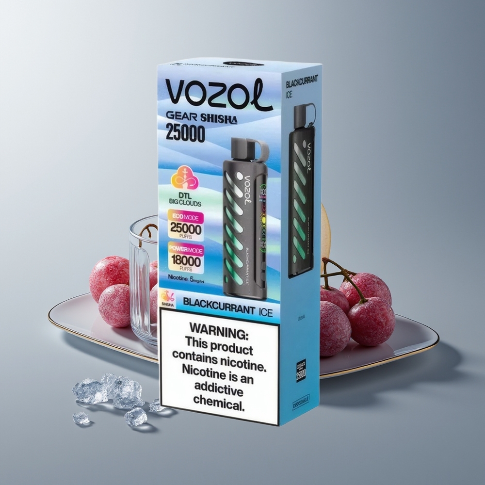 VOZOL Gear Shisha 25000 Grosella Negra Hielo con Sabor Delicioso