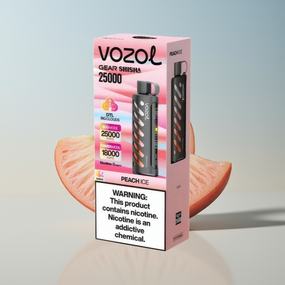 VOZOL Gear Shisha 25000 Helado de Durazno con Doble Malla