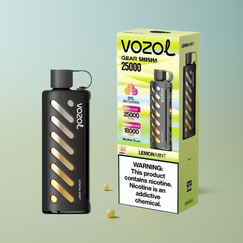 VOZOL Gear Shisha 25000 Menta Limón con Dual Mesh