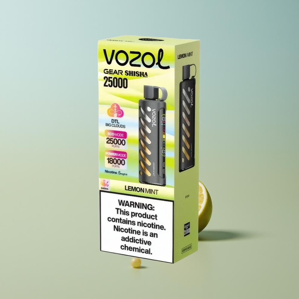 VOZOL Gear Shisha 25000 Menta Limón con Dual Mesh