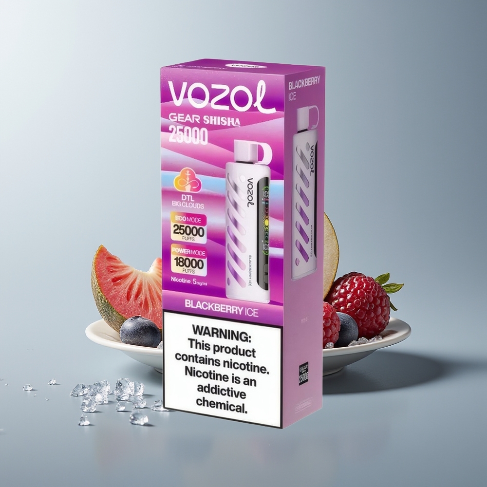 VOZOL Gear Shisha 25000 Mora Helada con 30 Sabores Deliciosos